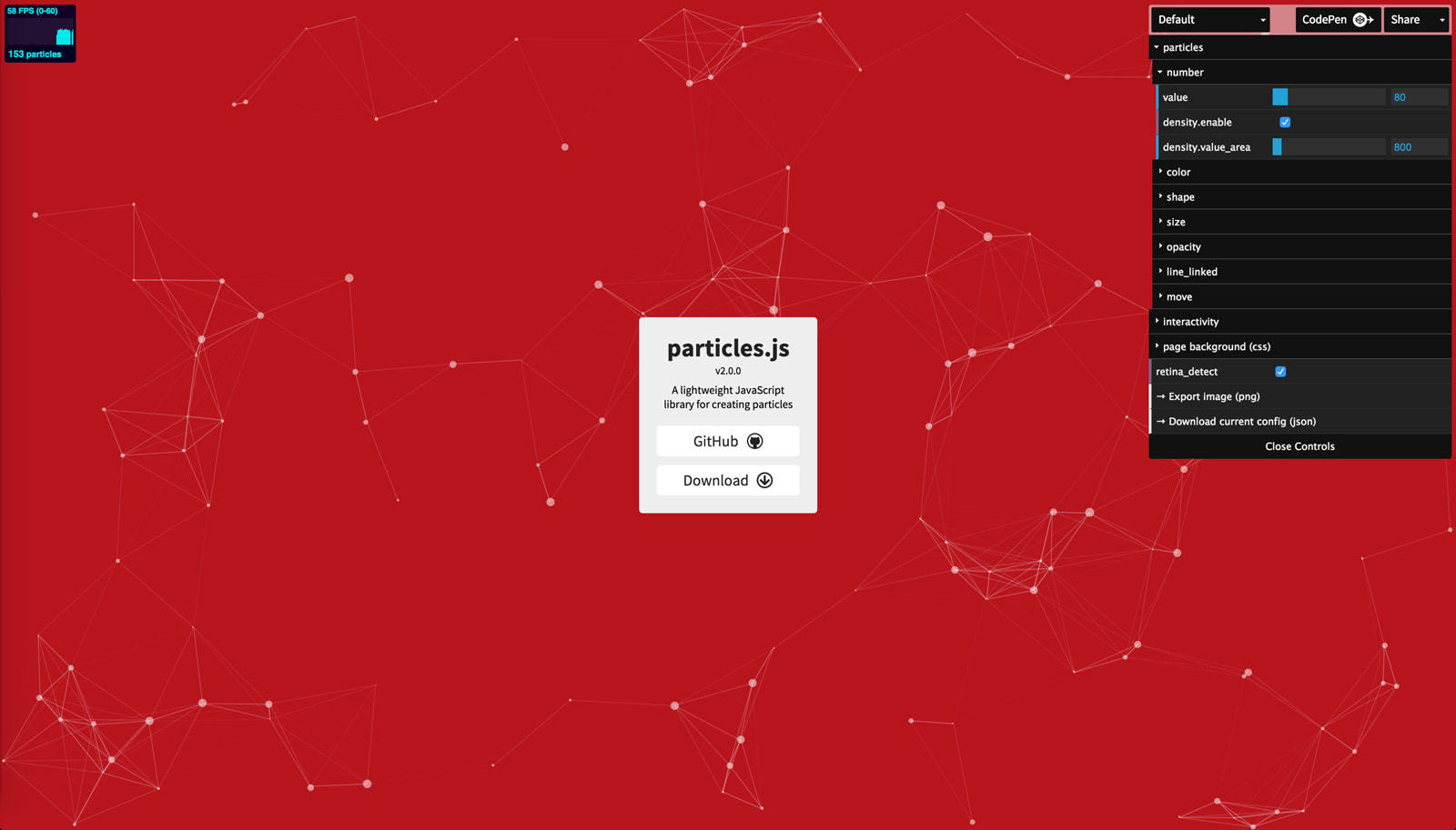 Featured image of post 使用 particles.js 美化网页背景